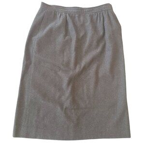 J.G. Hook Black 100% Wool Skirt Size 16 Tweed Midi Length Vintage